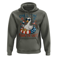 Funny Goose 4th of July Hoodie Chill the Fourth Out Patriotic Humor with Summer Vibes