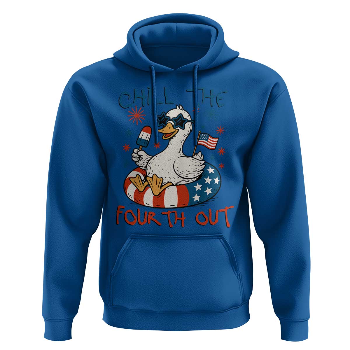 Funny Goose 4th of July Hoodie Chill the Fourth Out Patriotic Humor with Summer Vibes