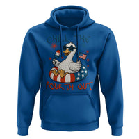 Funny Goose 4th of July Hoodie Chill the Fourth Out Patriotic Humor with Summer Vibes