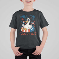 Funny Goose 4th of July T Shirt For Kid Chill the Fourth Out Patriotic Humor with Summer Vibes