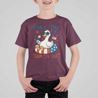 Funny Goose 4th of July T Shirt For Kid Chill the Fourth Out Patriotic Humor with Summer Vibes