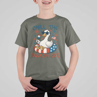 Funny Goose 4th of July T Shirt For Kid Chill the Fourth Out Patriotic Humor with Summer Vibes