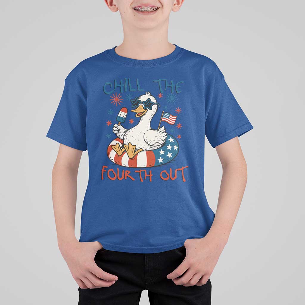 Funny Goose 4th of July T Shirt For Kid Chill the Fourth Out Patriotic Humor with Summer Vibes