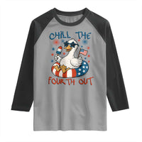 Funny Goose 4th of July Raglan Shirt Chill the Fourth Out Patriotic Humor with Summer Vibes
