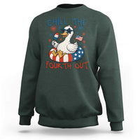 Funny Goose 4th of July Sweatshirt Chill the Fourth Out Patriotic Humor with Summer Vibes