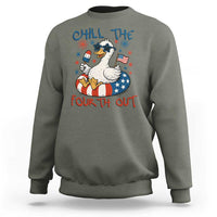 Funny Goose 4th of July Sweatshirt Chill the Fourth Out Patriotic Humor with Summer Vibes