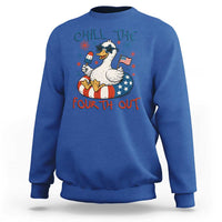 Funny Goose 4th of July Sweatshirt Chill the Fourth Out Patriotic Humor with Summer Vibes