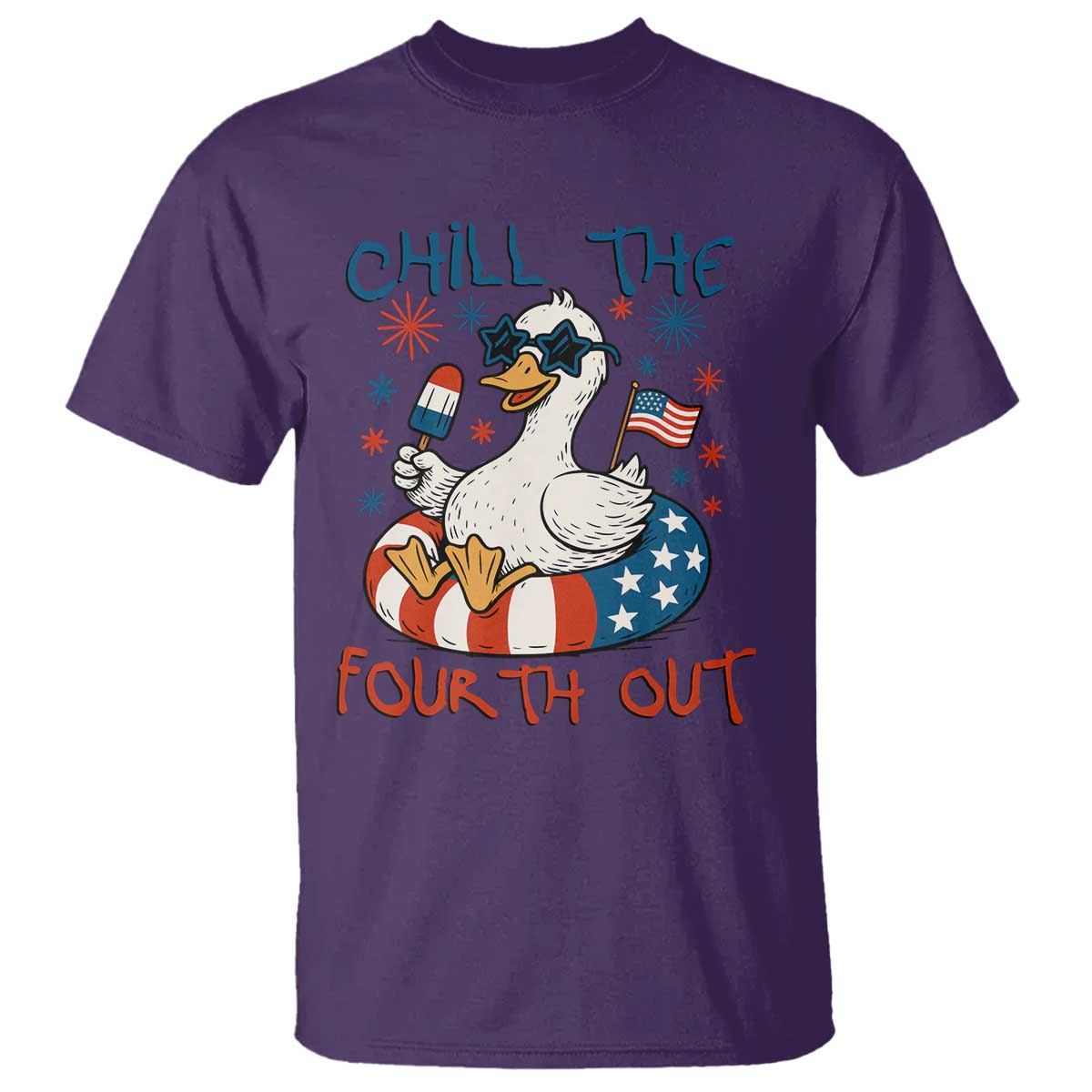 Funny Goose 4th of July T Shirt Chill the Fourth Out Patriotic Humor with Summer Vibes