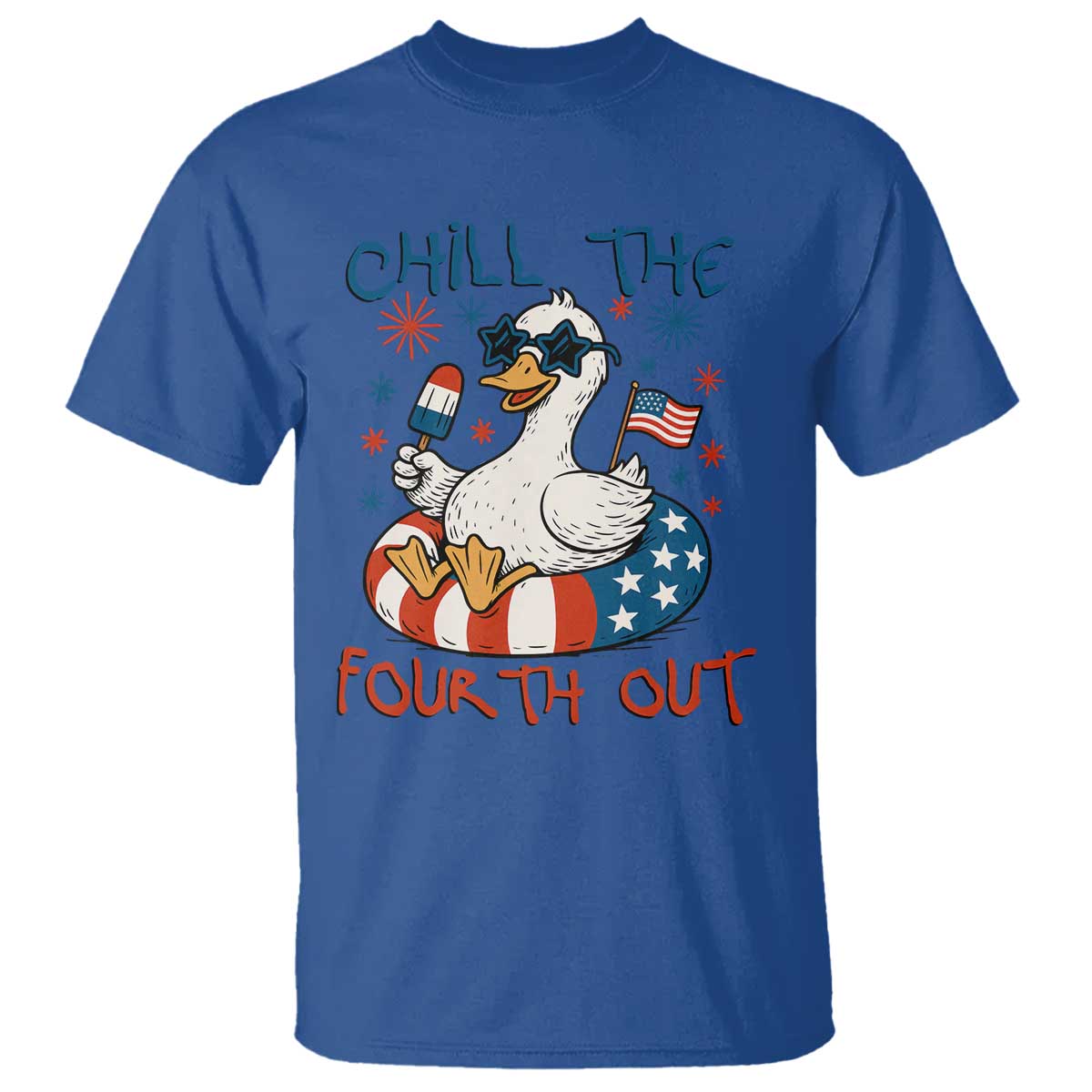 Funny Goose 4th of July T Shirt Chill the Fourth Out Patriotic Humor with Summer Vibes