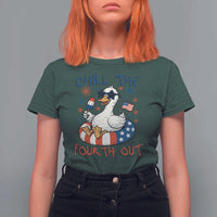 Funny Goose 4th of July T Shirt For Women Chill the Fourth Out Patriotic Humor with Summer Vibes