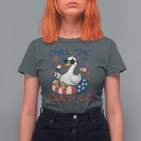 Funny Goose 4th of July T Shirt For Women Chill the Fourth Out Patriotic Humor with Summer Vibes