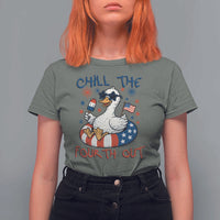 Funny Goose 4th of July T Shirt For Women Chill the Fourth Out Patriotic Humor with Summer Vibes