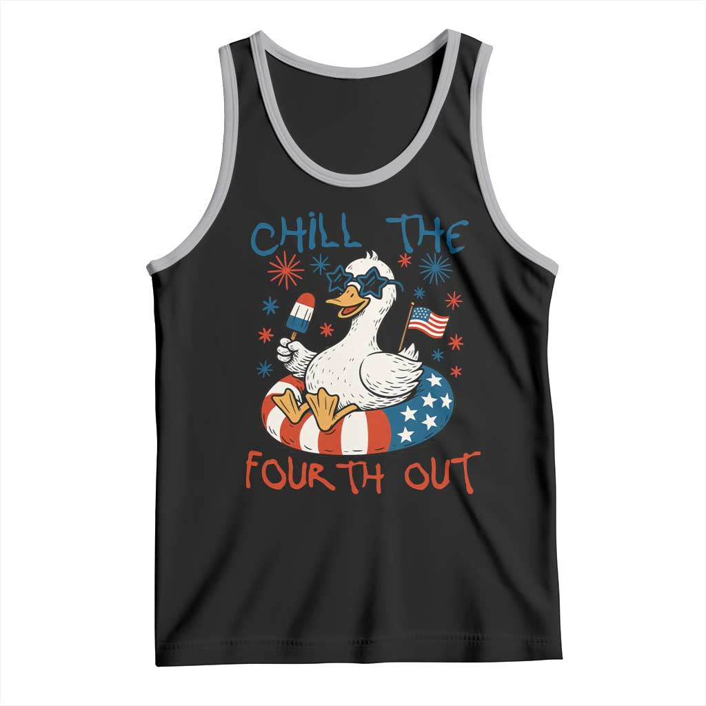 Funny Goose 4th of July Tank Top Chill the Fourth Out Patriotic Humor with Summer Vibes