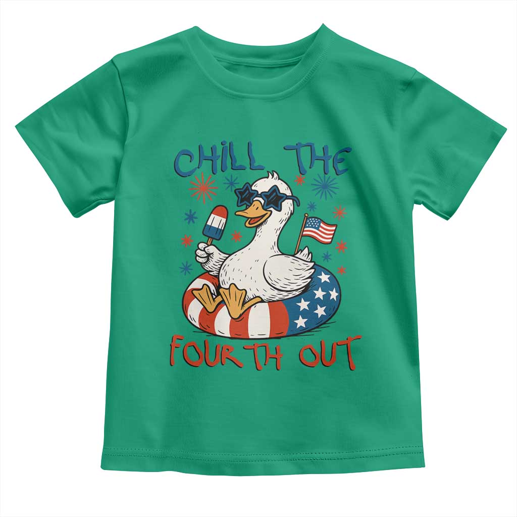 Funny Goose 4th of July Toddler T Shirt Chill the Fourth Out Patriotic Humor with Summer Vibes