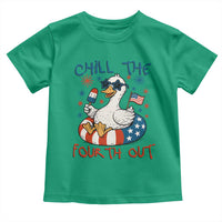 Funny Goose 4th of July Toddler T Shirt Chill the Fourth Out Patriotic Humor with Summer Vibes