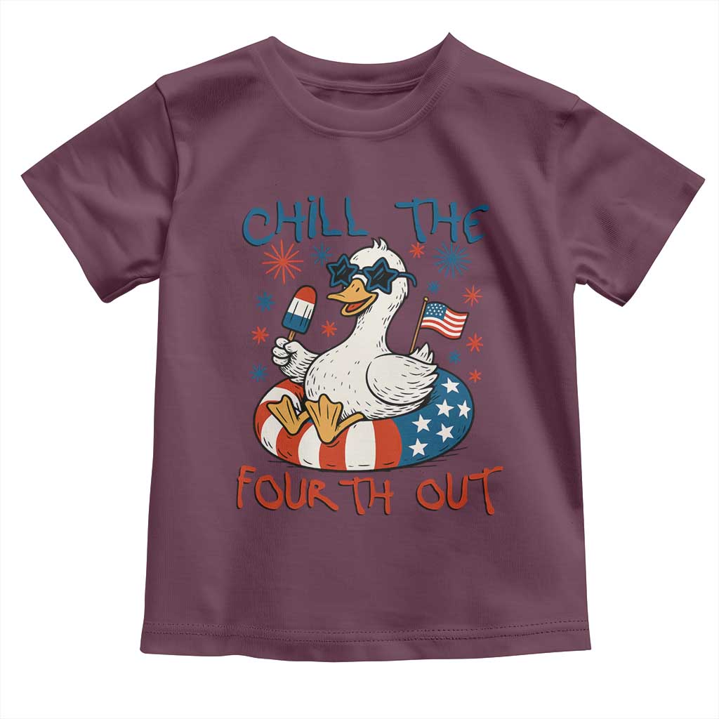 Funny Goose 4th of July Toddler T Shirt Chill the Fourth Out Patriotic Humor with Summer Vibes