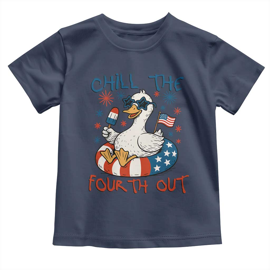 Funny Goose 4th of July Toddler T Shirt Chill the Fourth Out Patriotic Humor with Summer Vibes