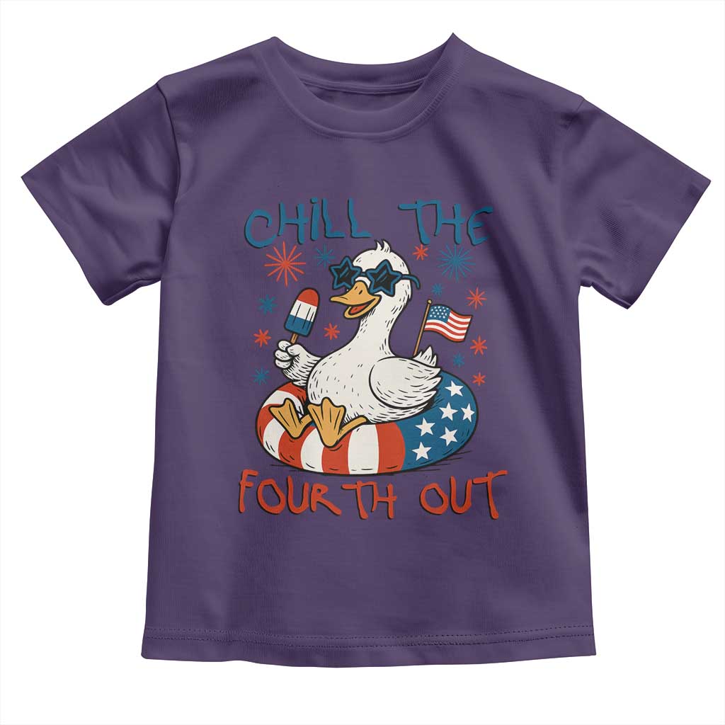 Funny Goose 4th of July Toddler T Shirt Chill the Fourth Out Patriotic Humor with Summer Vibes