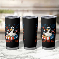 Funny Goose 4th of July Tumbler Cup Chill the Fourth Out Patriotic Humor with Summer Vibes