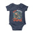 Red White and Feral Raccoon Baby Onesie Funny Patriotic Fireworks Wild 4th of July Vibes - Wonder Print Shop