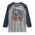Red White and Feral Raccoon Raglan Shirt Funny Patriotic Fireworks Wild 4th of July Vibes - Wonder Print Shop