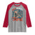 Red White and Feral Raccoon Raglan Shirt Funny Patriotic Fireworks Wild 4th of July Vibes - Wonder Print Shop