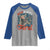 Red White and Feral Raccoon Raglan Shirt Funny Patriotic Fireworks Wild 4th of July Vibes - Wonder Print Shop