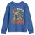 Red White and Feral Raccoon Youth Sweatshirt Funny Patriotic Fireworks Wild 4th of July Vibes - Wonder Print Shop