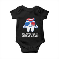 Funny Patriotic Dentist Baby Onesie Making Teeth Great Again America Oral Health Toothpaste Hair - Wonder Print Shop