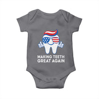 Funny Patriotic Dentist Baby Onesie Making Teeth Great Again America Oral Health Toothpaste Hair - Wonder Print Shop