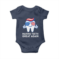 Funny Patriotic Dentist Baby Onesie Making Teeth Great Again America Oral Health Toothpaste Hair - Wonder Print Shop