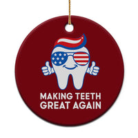 Funny Patriotic Dentist Ceramic Ornament Making Teeth Great Again America Oral Health Toothpaste Hair - Wonder Print Shop