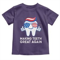 Funny Patriotic Dentist Toddler T Shirt Making Teeth Great Again America Oral Health Toothpaste Hair - Wonder Print Shop