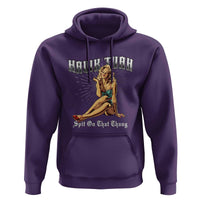 Funny Pin-Up Girl Hoodie Hawk Tuah Spit On That Thang - Wonder Print Shop