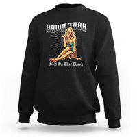 Funny Pin-Up Girl Sweatshirt Hawk Tuah Spit On That Thang - Wonder Print Shop