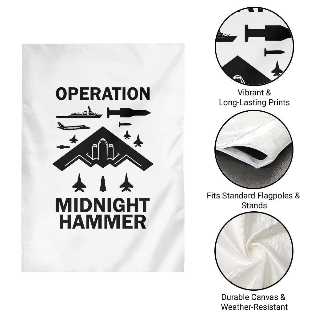 Operation Midnight Hammer Military Garden Flag Tactical Warfare Jets Bombers - Wonder Print Shop