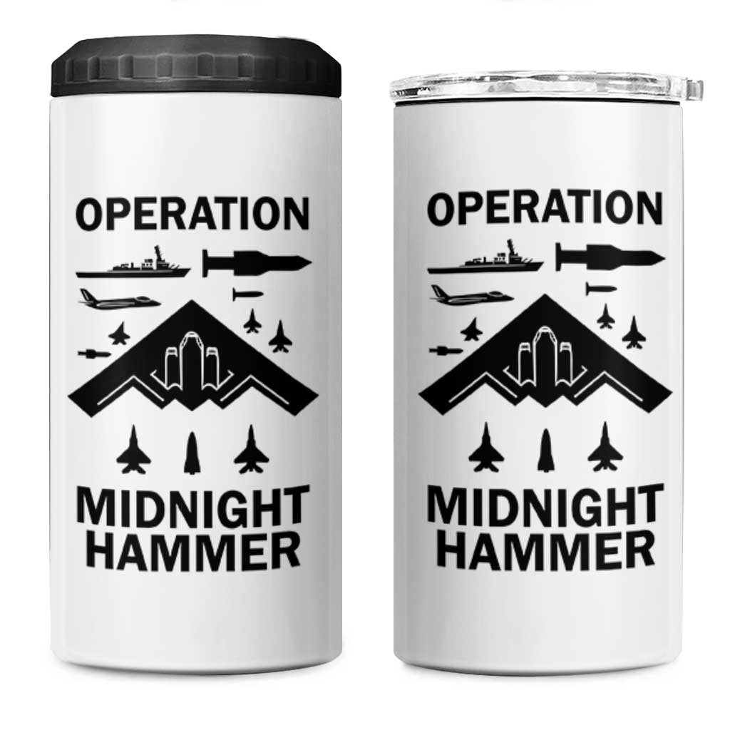 Operation Midnight Hammer Military 4 in 1 Can Cooler Tumbler Tactical Warfare Jets Bombers - Wonder Print Shop