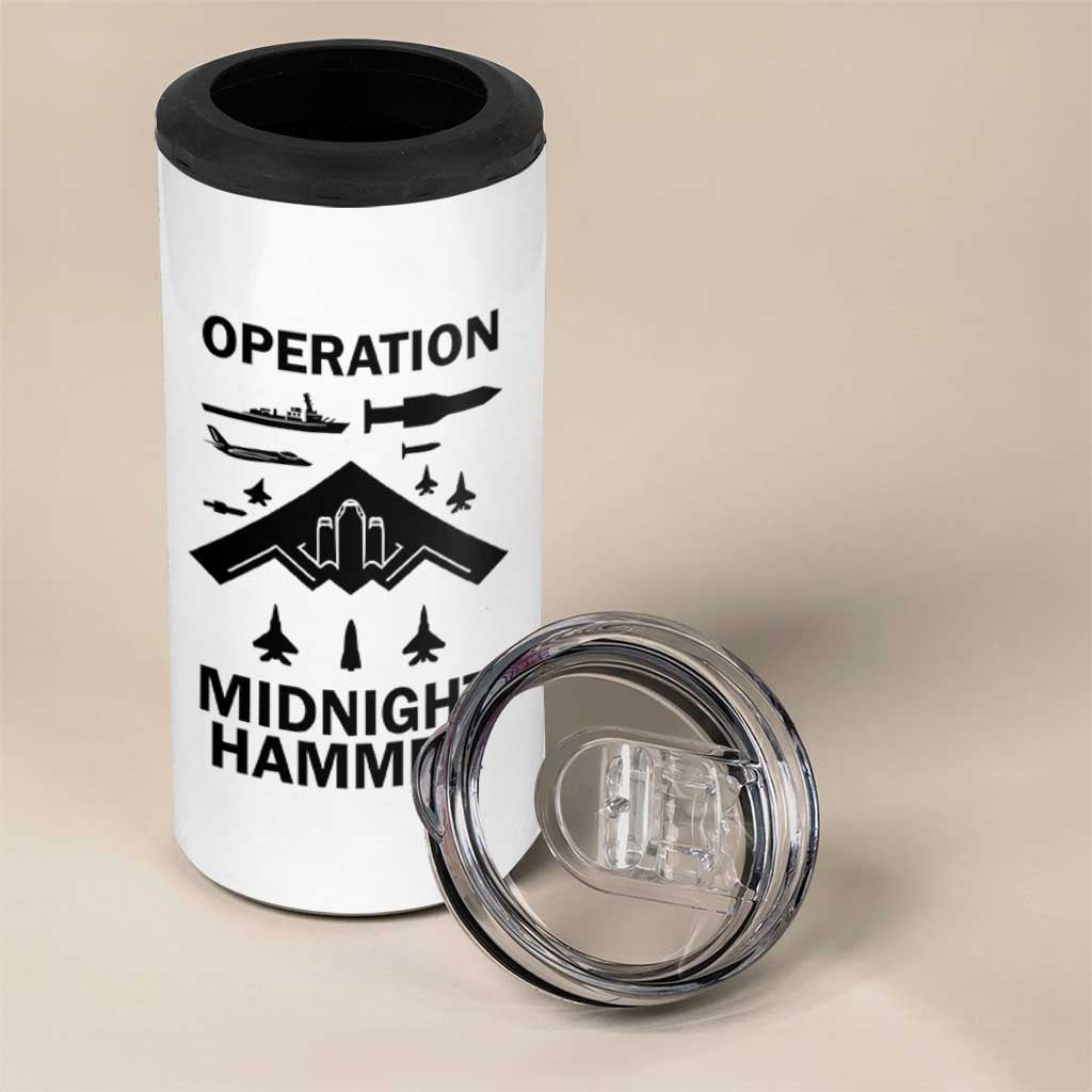 Operation Midnight Hammer Military 4 in 1 Can Cooler Tumbler Tactical Warfare Jets Bombers - Wonder Print Shop