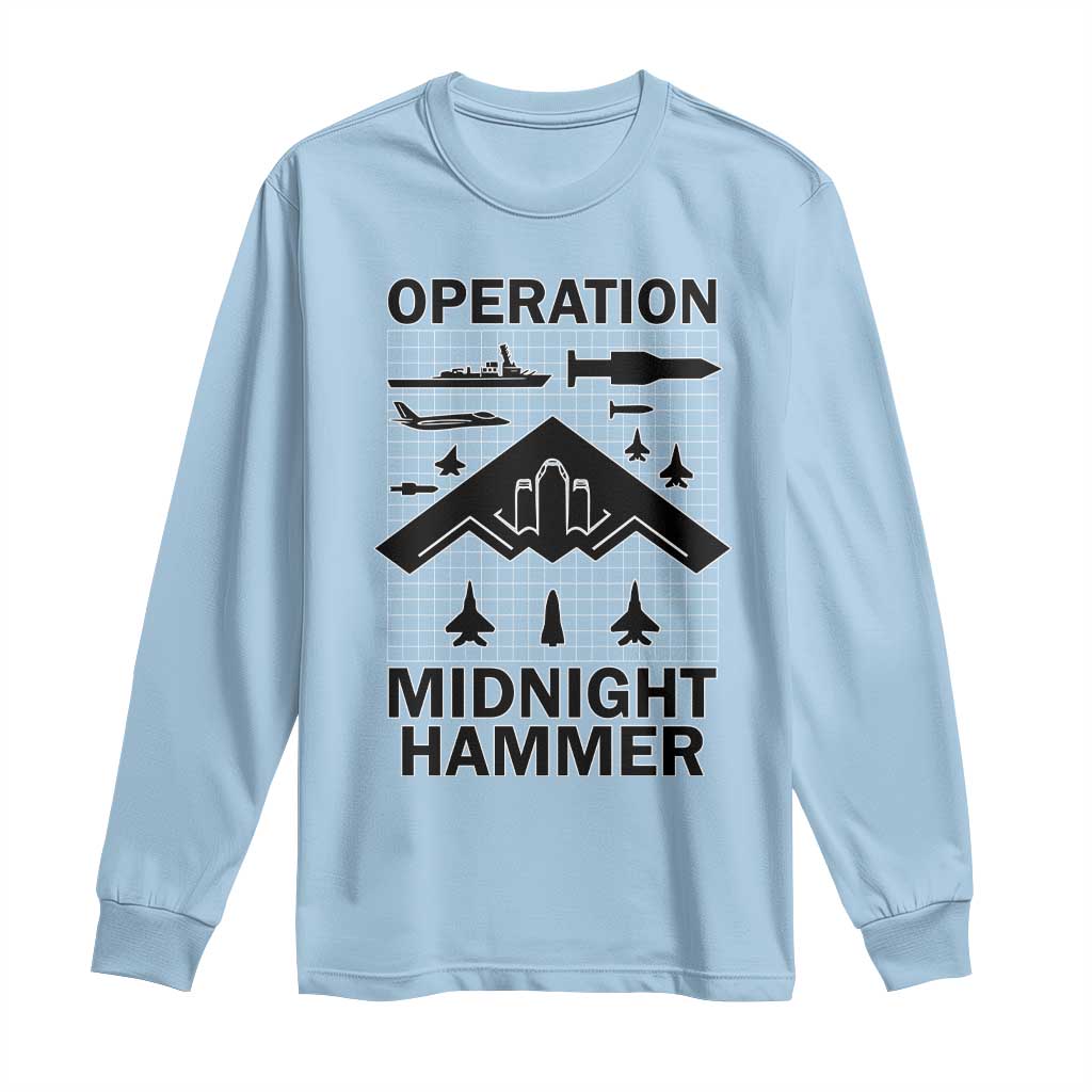 Operation Midnight Hammer Military Long Sleeve Shirt Tactical Warfare Jets Bombers - Wonder Print Shop