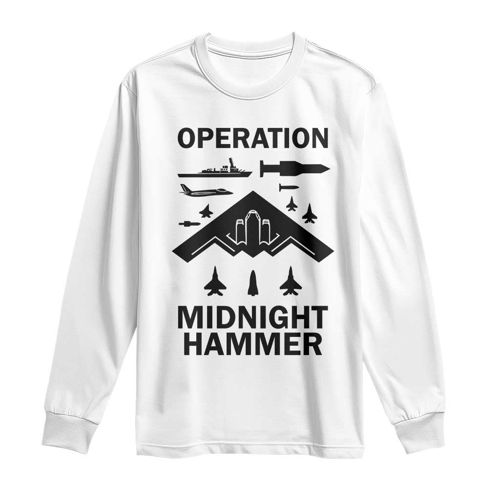 Operation Midnight Hammer Military Long Sleeve Shirt Tactical Warfare Jets Bombers - Wonder Print Shop