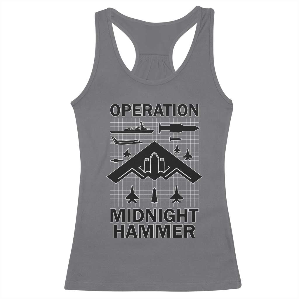 Operation Midnight Hammer Military Racerback Tank Top Tactical Warfare Jets Bombers - Wonder Print Shop
