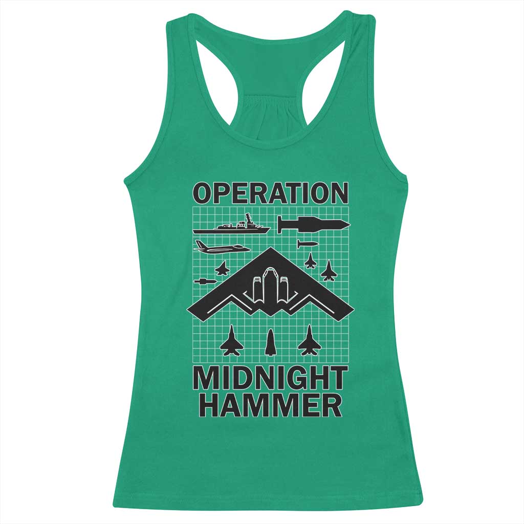 Operation Midnight Hammer Military Racerback Tank Top Tactical Warfare Jets Bombers - Wonder Print Shop