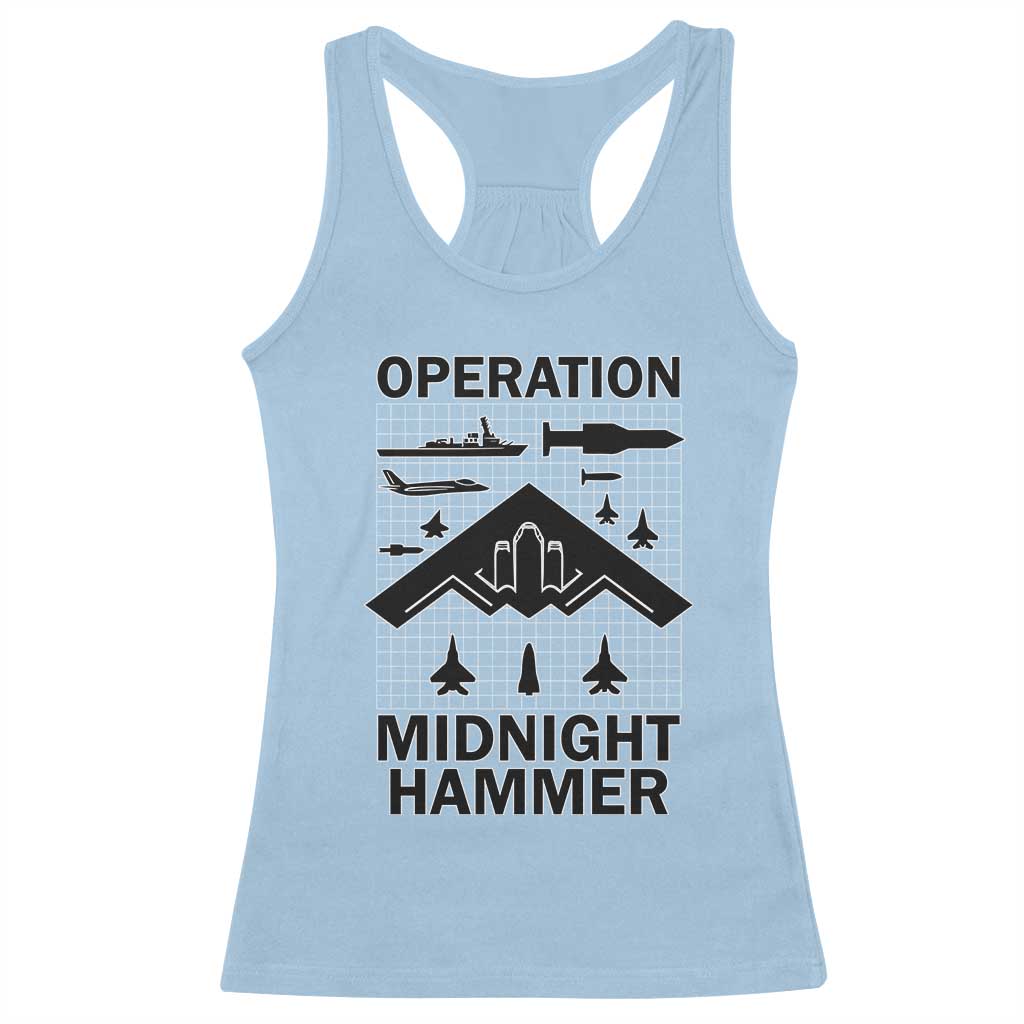 Operation Midnight Hammer Military Racerback Tank Top Tactical Warfare Jets Bombers - Wonder Print Shop
