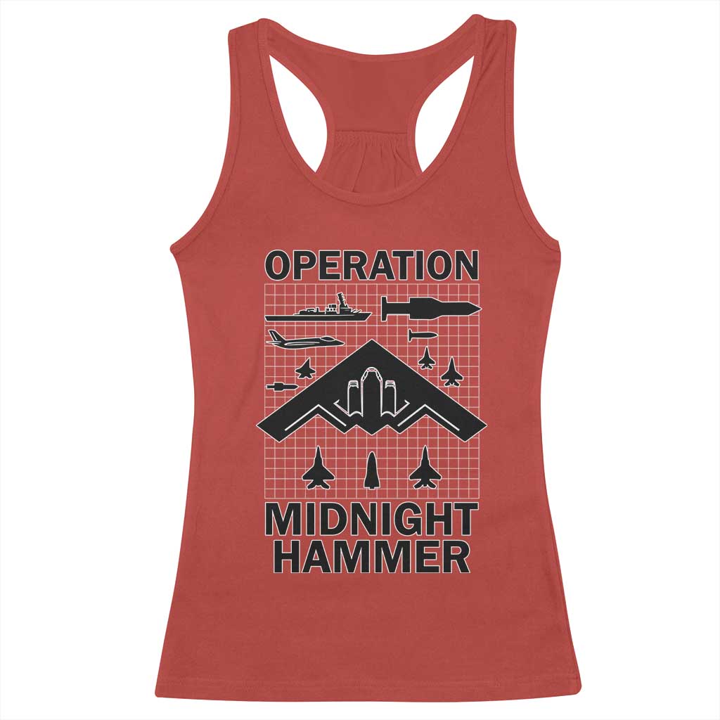 Operation Midnight Hammer Military Racerback Tank Top Tactical Warfare Jets Bombers - Wonder Print Shop