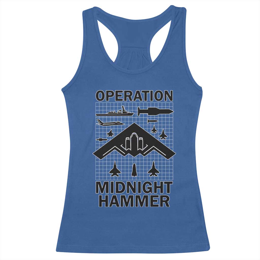 Operation Midnight Hammer Military Racerback Tank Top Tactical Warfare Jets Bombers - Wonder Print Shop