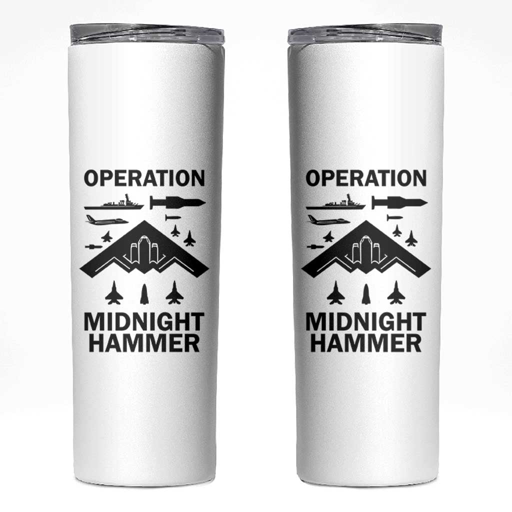 Operation Midnight Hammer Military Skinny Tumbler Tactical Warfare Jets Bombers - Wonder Print Shop