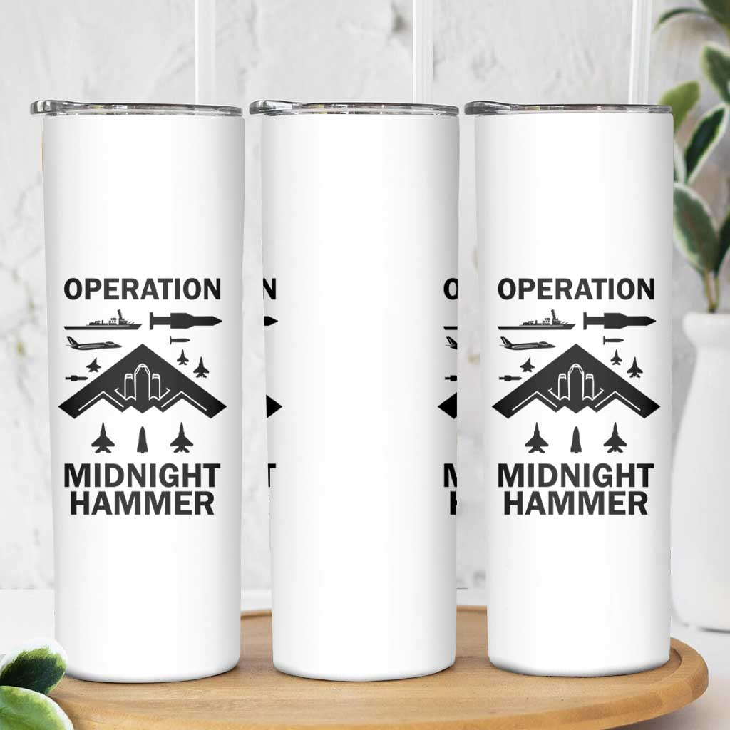 Operation Midnight Hammer Military Skinny Tumbler Tactical Warfare Jets Bombers - Wonder Print Shop
