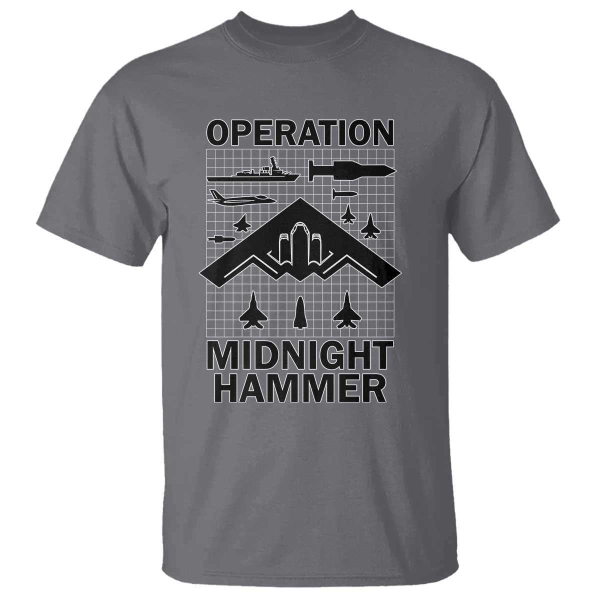 Operation Midnight Hammer Military T Shirt Tactical Warfare Jets Bombers - Wonder Print Shop