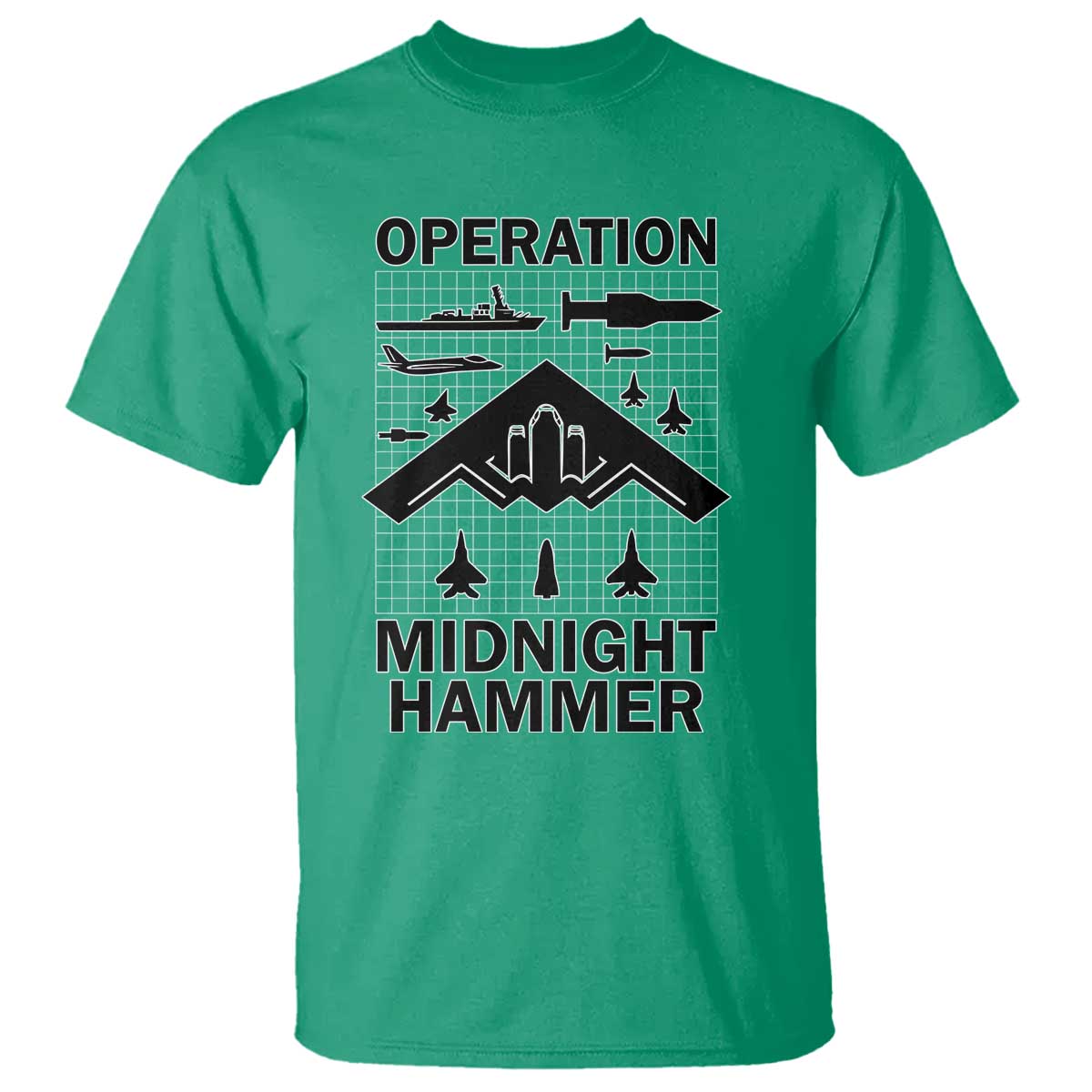 Operation Midnight Hammer Military T Shirt Tactical Warfare Jets Bombers - Wonder Print Shop