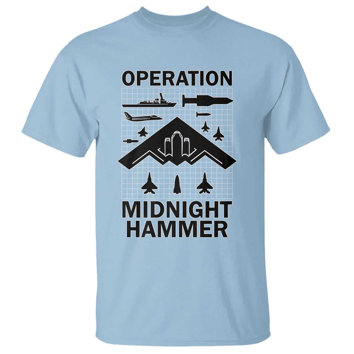 Operation Midnight Hammer Military T Shirt Tactical Warfare Jets Bombers - Wonder Print Shop